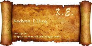 Kedves Eliza névjegykártya
